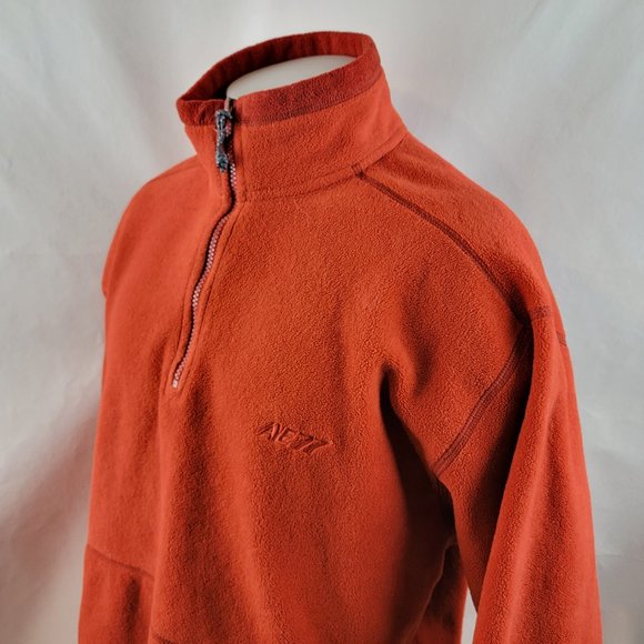 American Eagle Outfitters AE77 Fleece Mens Large Orange Performance Quarter Zip - Picture 1 of 9